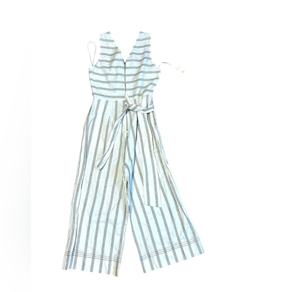 Ted Baker Linen Zelma cropped striped vneck linen blend jumpsuit US 6 EUC - Picture 8 of 10